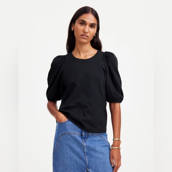 NWT Madewell Puff-Sleeve Tee in Black, Sizes XXS and M - Picture 2 of 13